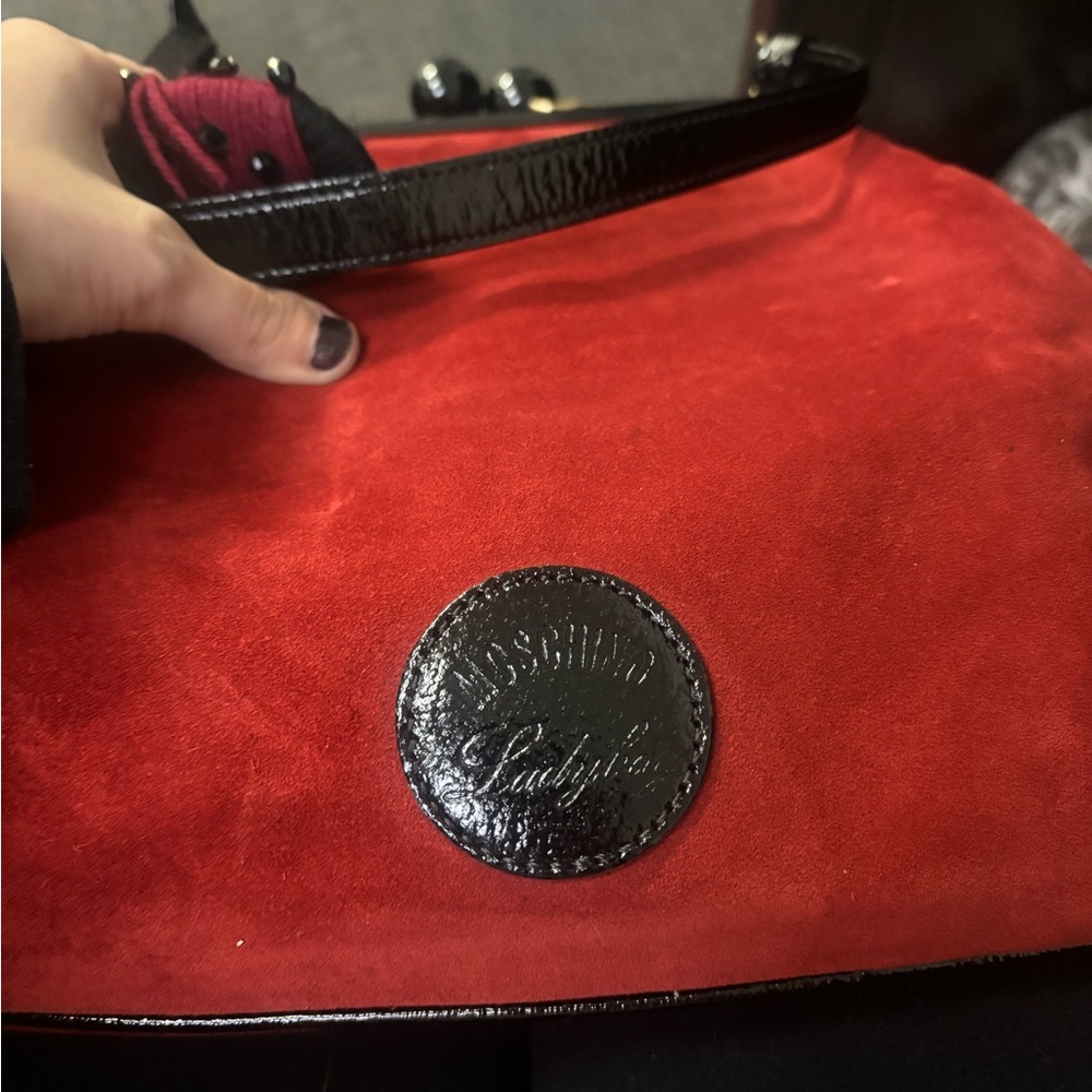 Moschino Red and Black Polka Dot Shoulder Bag - Picture 2 of 3